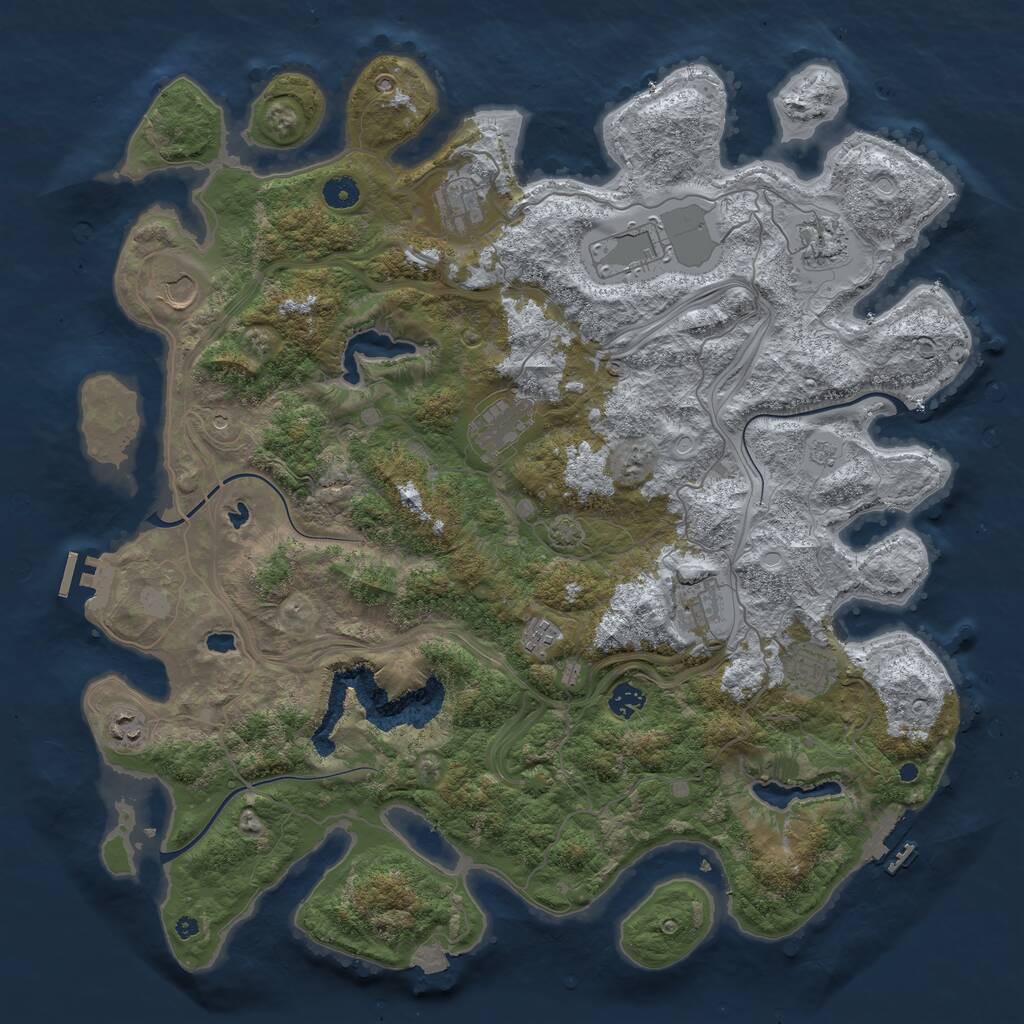 Rust Map: Procedural Map, Size: 4500, Seed: 109912347, 16 Monuments