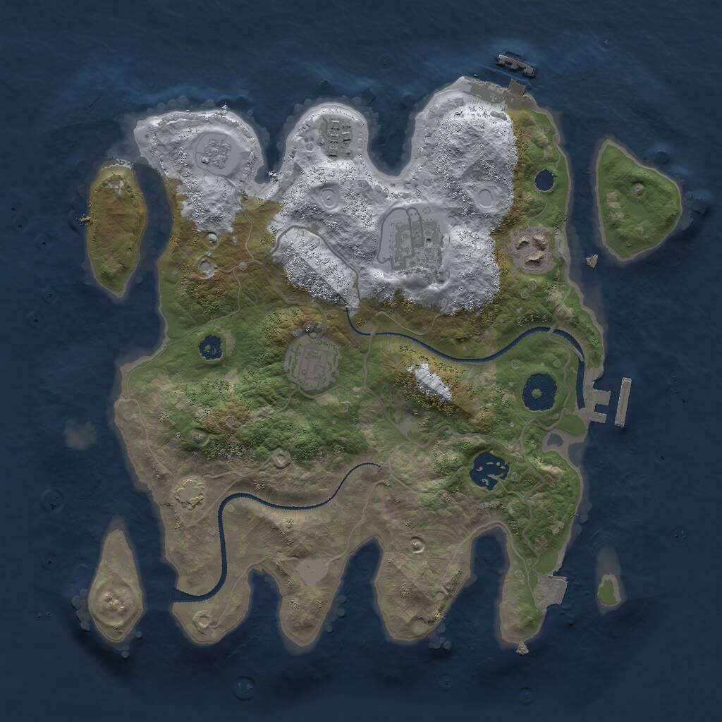 Rust Map: Procedural Map, Size: 3000, Seed: 13825435, 10 Monuments