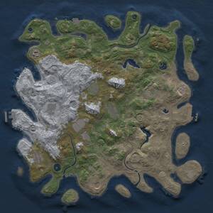 Thumbnail Rust Map: Procedural Map, Size: 4250, Seed: 1247685291, 16 Monuments