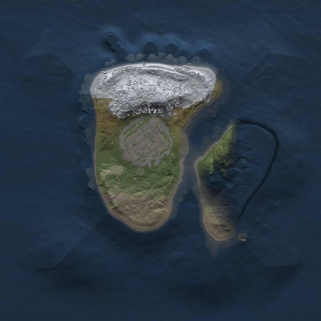 Rust Map: Procedural Map, Size: 1500, Seed: 1088916718, 2 Monuments