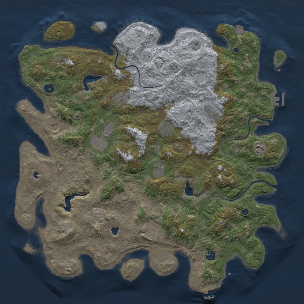 Rust Map: Procedural Map, Size: 4800, Seed: 1167652457, 17 Monuments