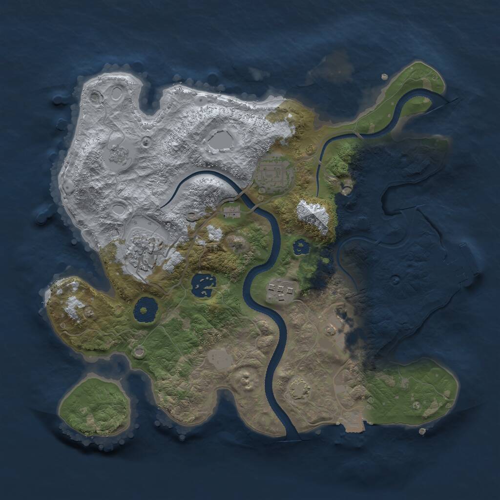 Rust Map: Procedural Map, Size: 3000, Seed: 2030632677, 10 Monuments
