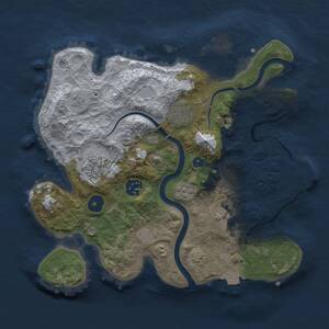Thumbnail Rust Map: Procedural Map, Size: 3000, Seed: 2030632677, 10 Monuments