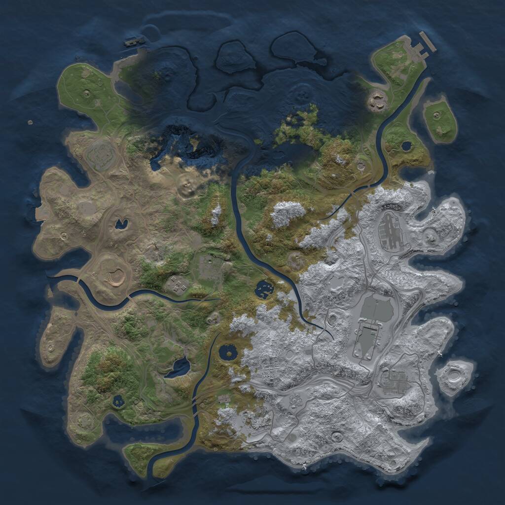 Rust Map: Procedural Map, Size: 4250, Seed: 99409079, 17 Monuments
