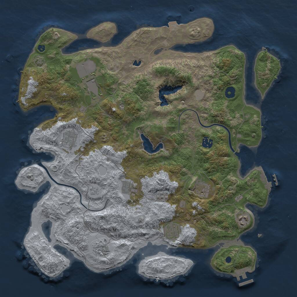Rust Map: Procedural Map, Size: 4000, Seed: 565394980, 15 Monuments