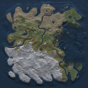 Thumbnail Rust Map: Procedural Map, Size: 4500, Seed: 1046512037, 17 Monuments