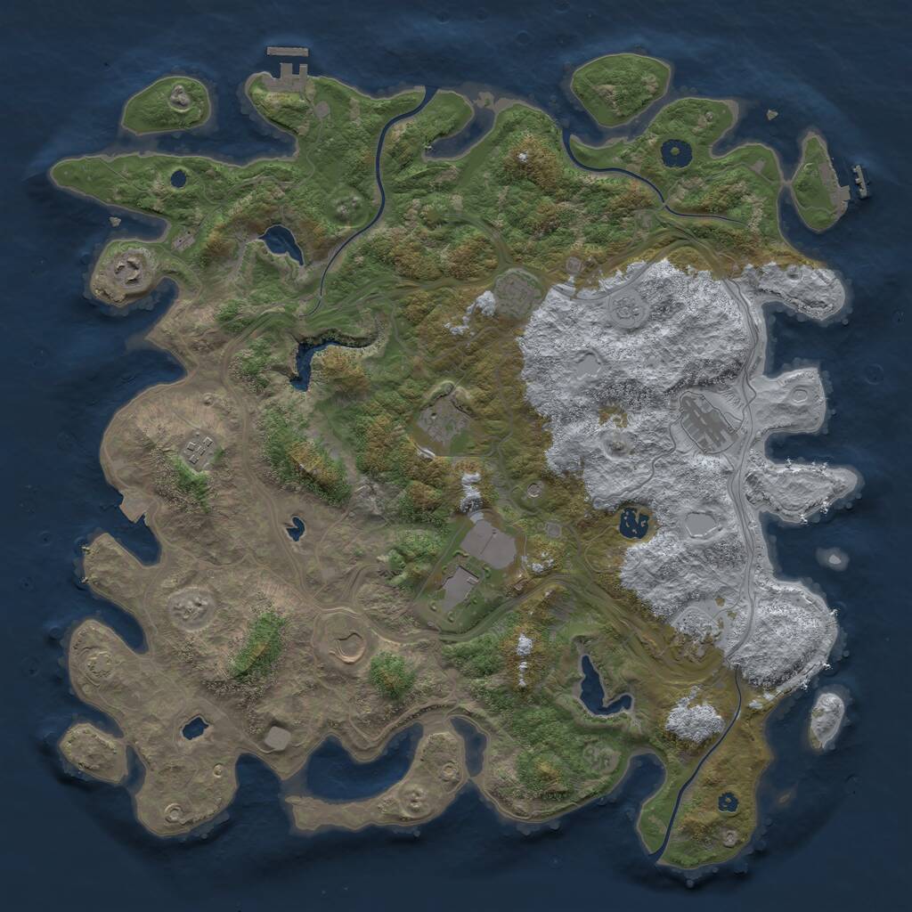 Rust Map: Procedural Map, Size: 4500, Seed: 904603083, 15 Monuments