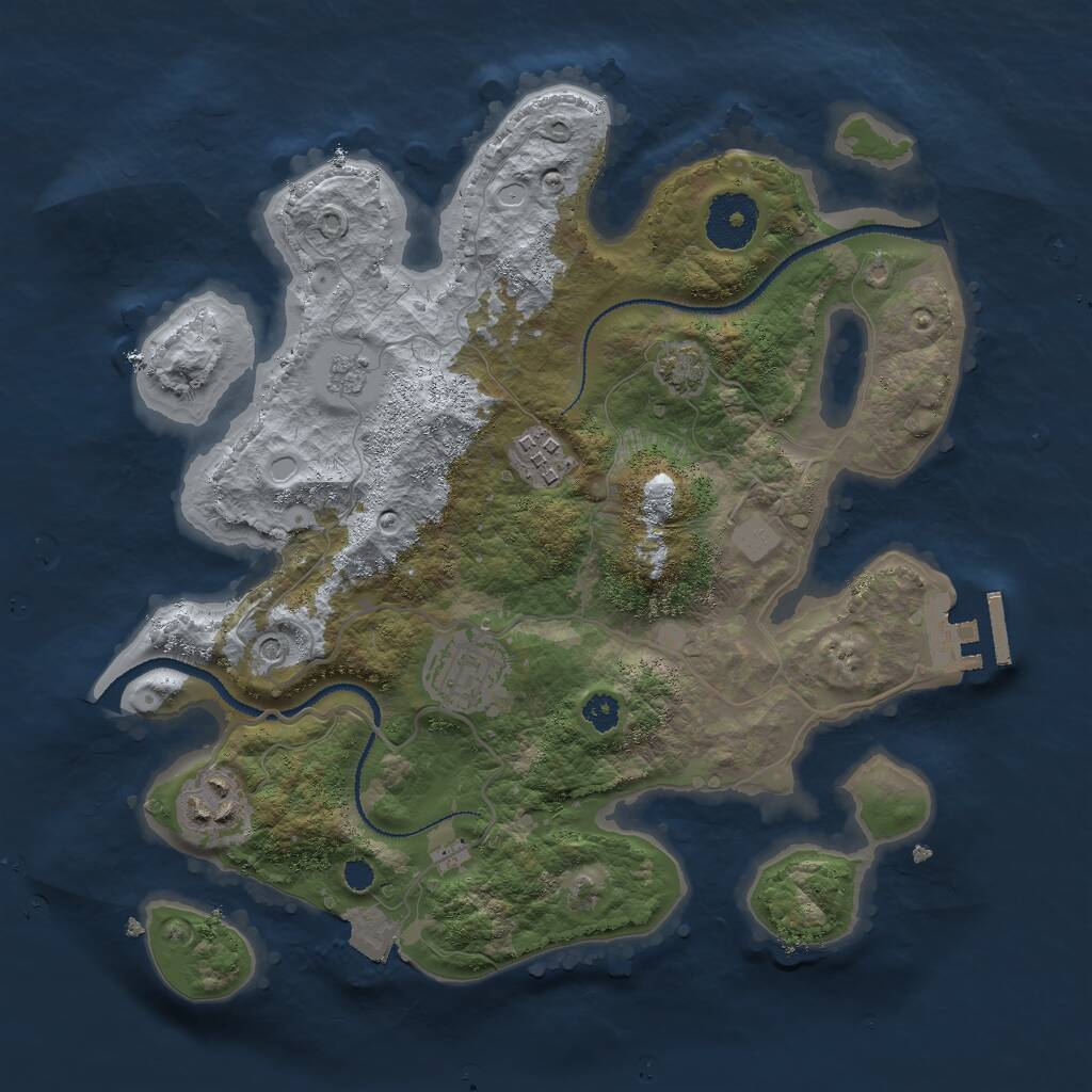 Rust Map: Procedural Map, Size: 3000, Seed: 488840099, 8 Monuments