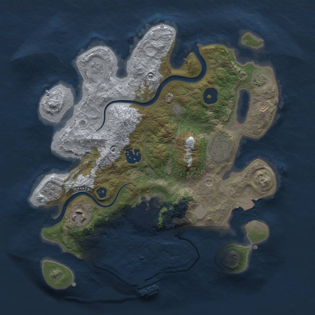 Rust Map: Procedural Map, Size: 3000, Seed: 488840099, 10 Monuments