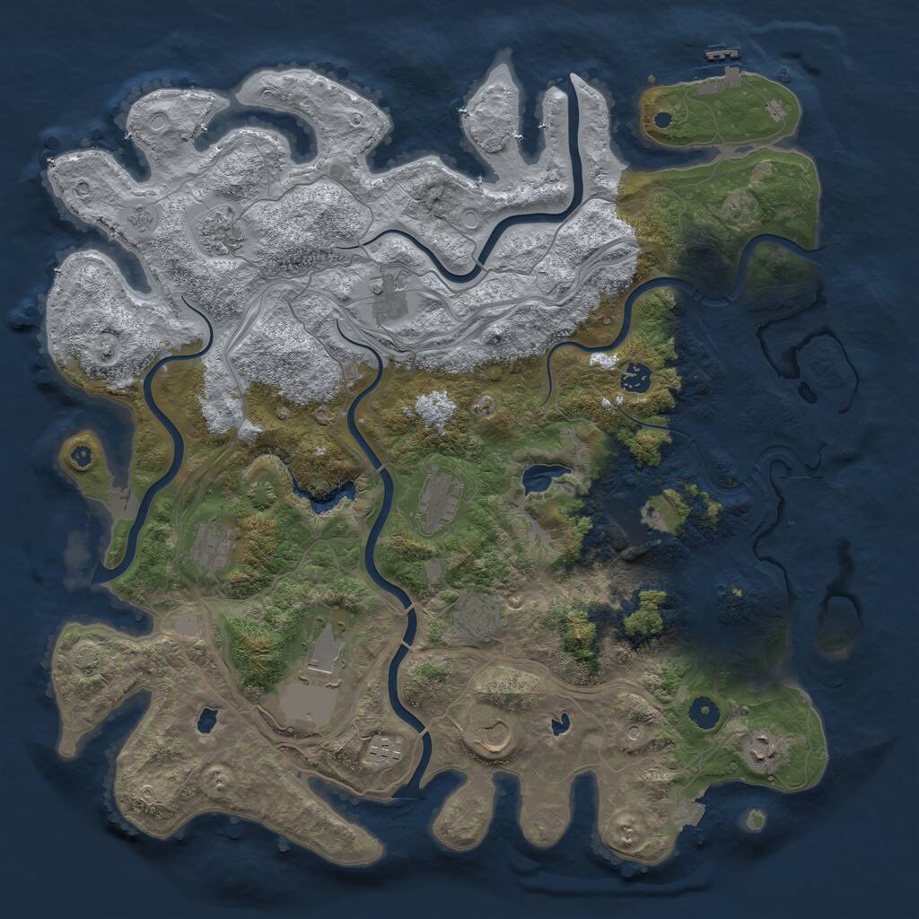 Rust Map: Procedural Map, Size: 4500, Seed: 1234138461, 17 Monuments