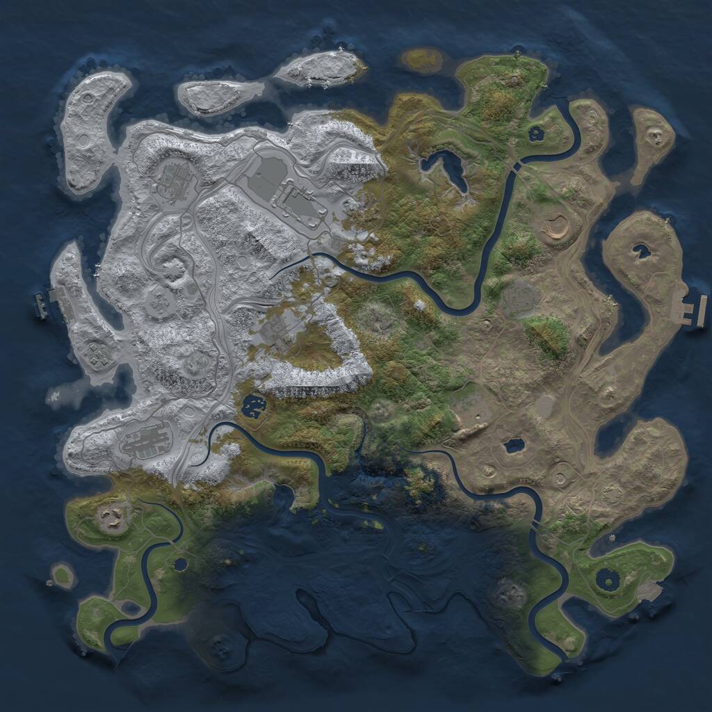 Rust Map: Procedural Map, Size: 4500, Seed: 1988473917, 17 Monuments