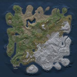 Thumbnail Rust Map: Procedural Map, Size: 4050, Seed: 327338005, 15 Monuments