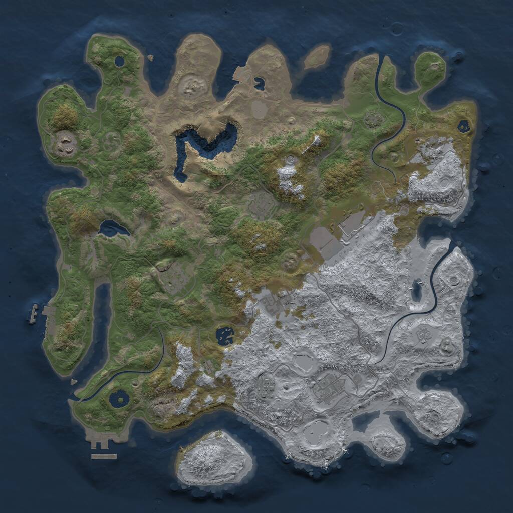 Rust Map: Procedural Map, Size: 4050, Seed: 327338005, 15 Monuments