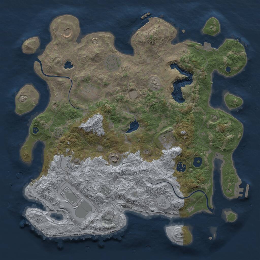 Rust Map: Procedural Map, Size: 4000, Seed: 1822671622, 15 Monuments