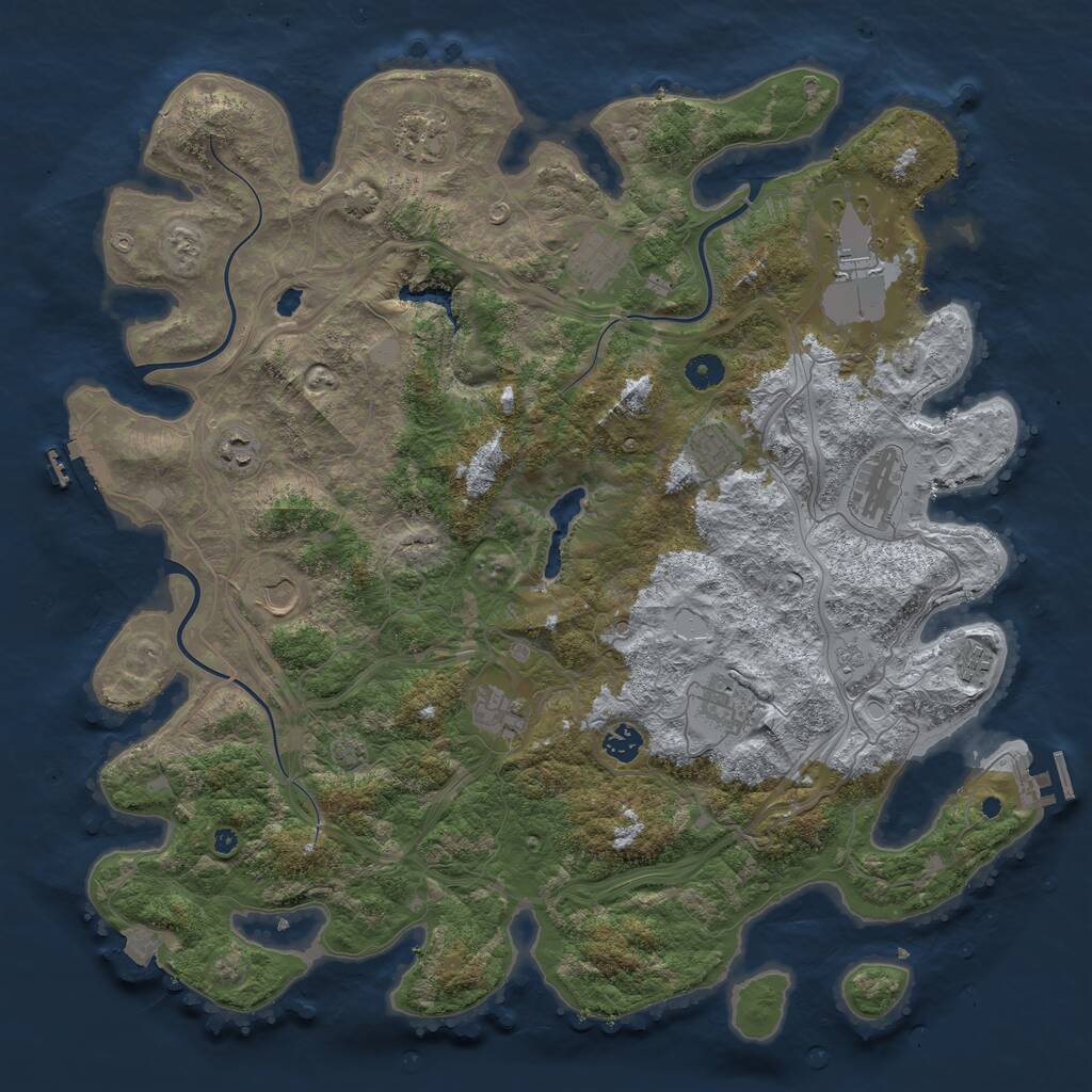 Rust Map: Procedural Map, Size: 4450, Seed: 13141, 17 Monuments