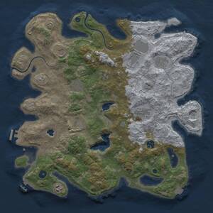 Thumbnail Rust Map: Procedural Map, Size: 4000, Seed: 335007465, 16 Monuments