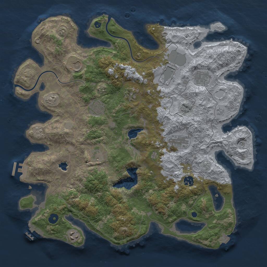 Rust Map: Procedural Map, Size: 4000, Seed: 335007465, 16 Monuments