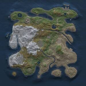 Thumbnail Rust Map: Procedural Map, Size: 3000, Seed: 405599121, 10 Monuments