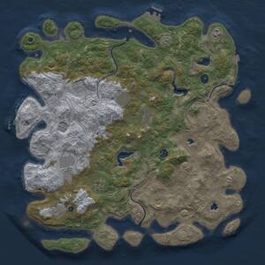 Thumbnail Rust Map: Procedural Map, Size: 4600, Seed: 791273691, 17 Monuments