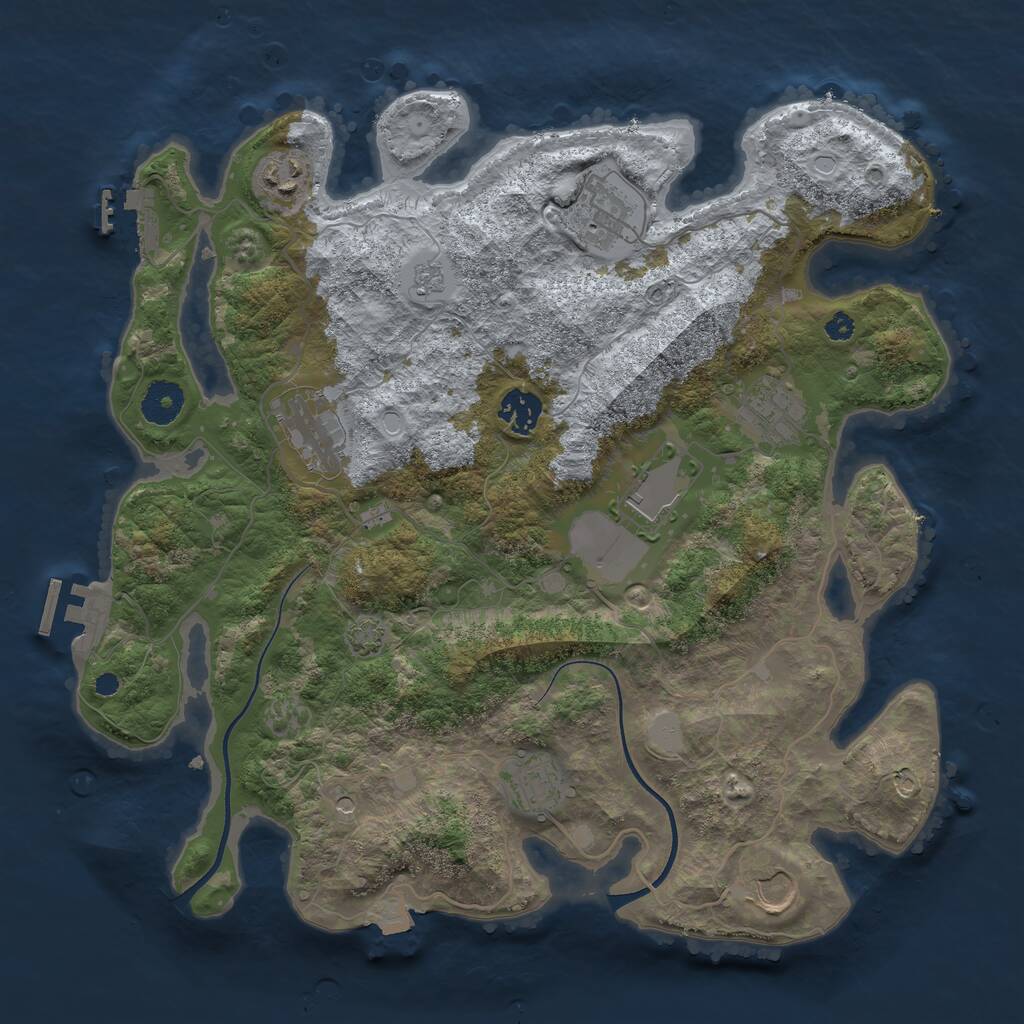 Rust Map: Procedural Map, Size: 3600, Seed: 72540, 14 Monuments