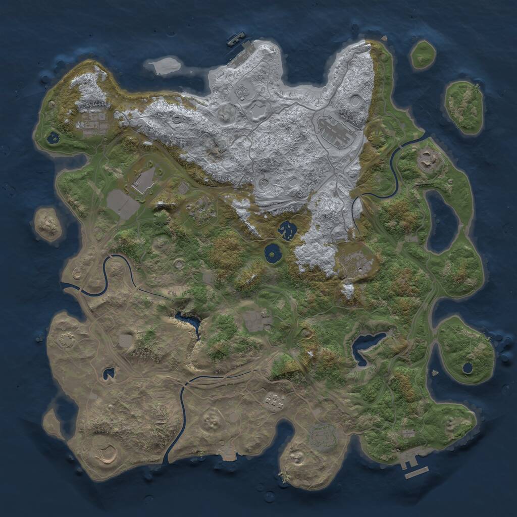 Rust Map: Procedural Map, Size: 4250, Seed: 876765924, 17 Monuments