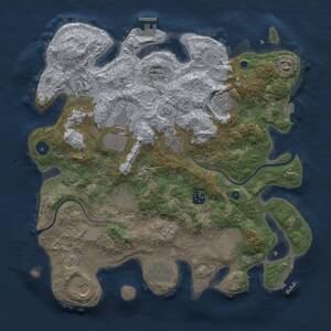 Thumbnail Rust Map: Procedural Map, Size: 3750, Seed: 564855464, 17 Monuments