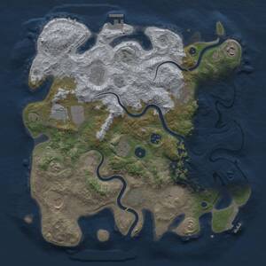 Thumbnail Rust Map: Procedural Map, Size: 3750, Seed: 564855464, 16 Monuments