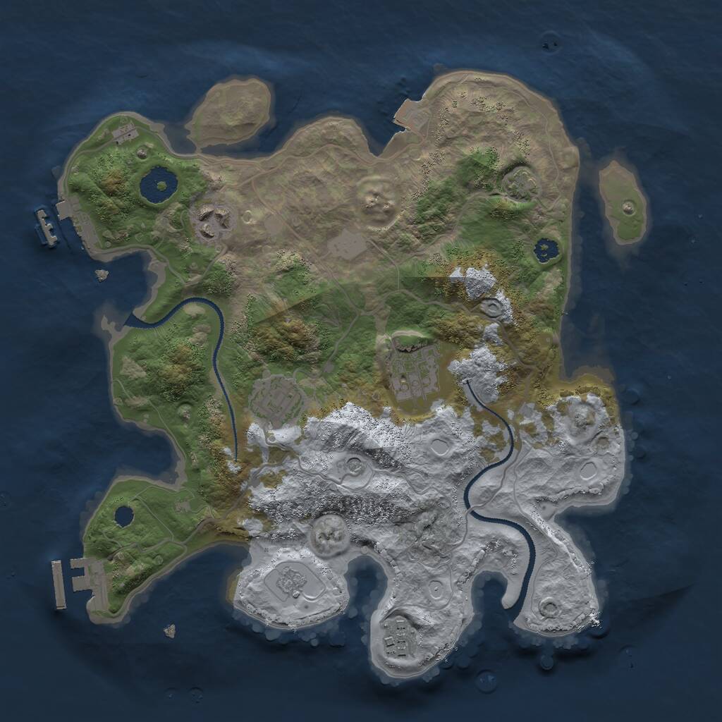 Rust Map: Procedural Map, Size: 3000, Seed: 1448115077, 10 Monuments