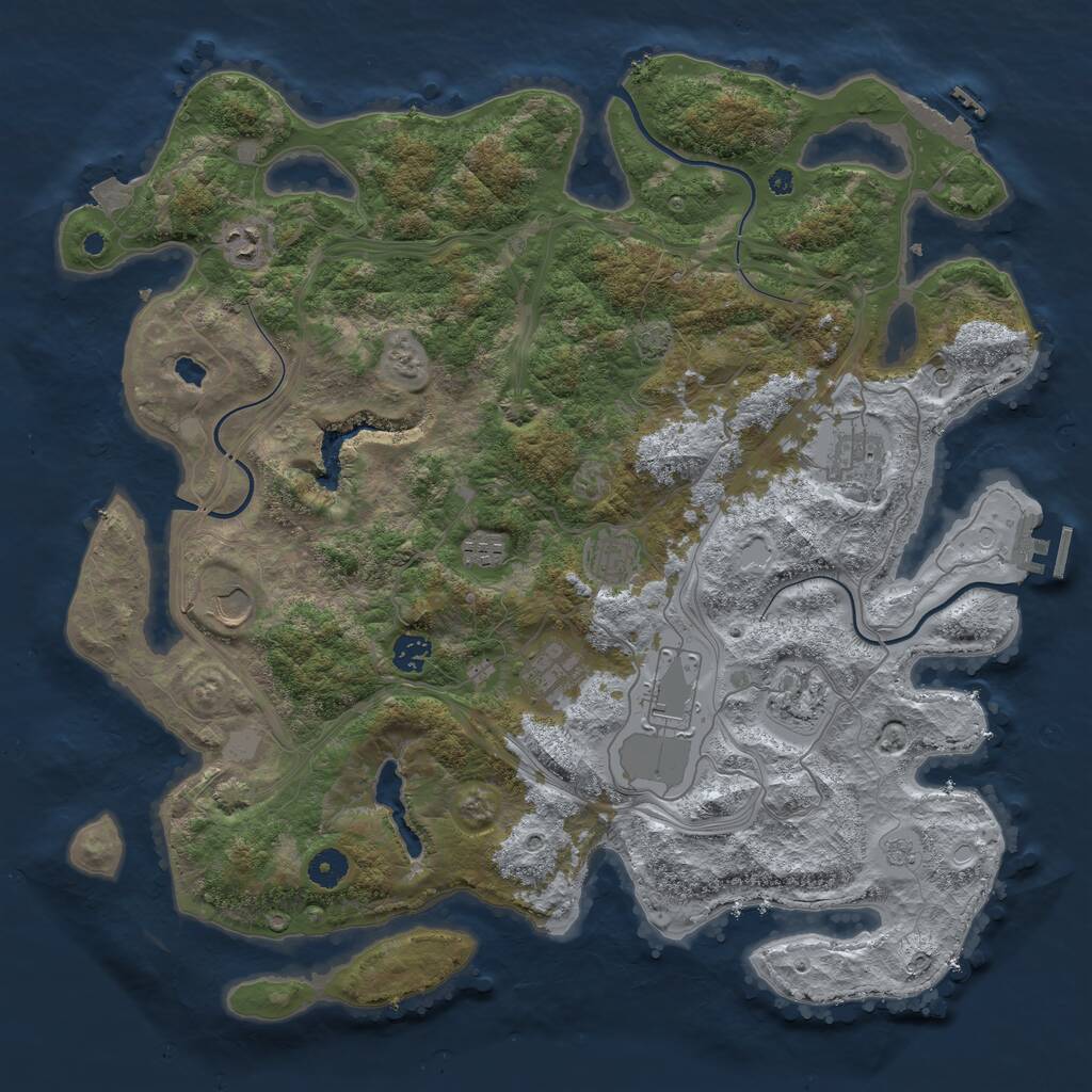 Rust Map: Procedural Map, Size: 4250, Seed: 1719073387, 15 Monuments