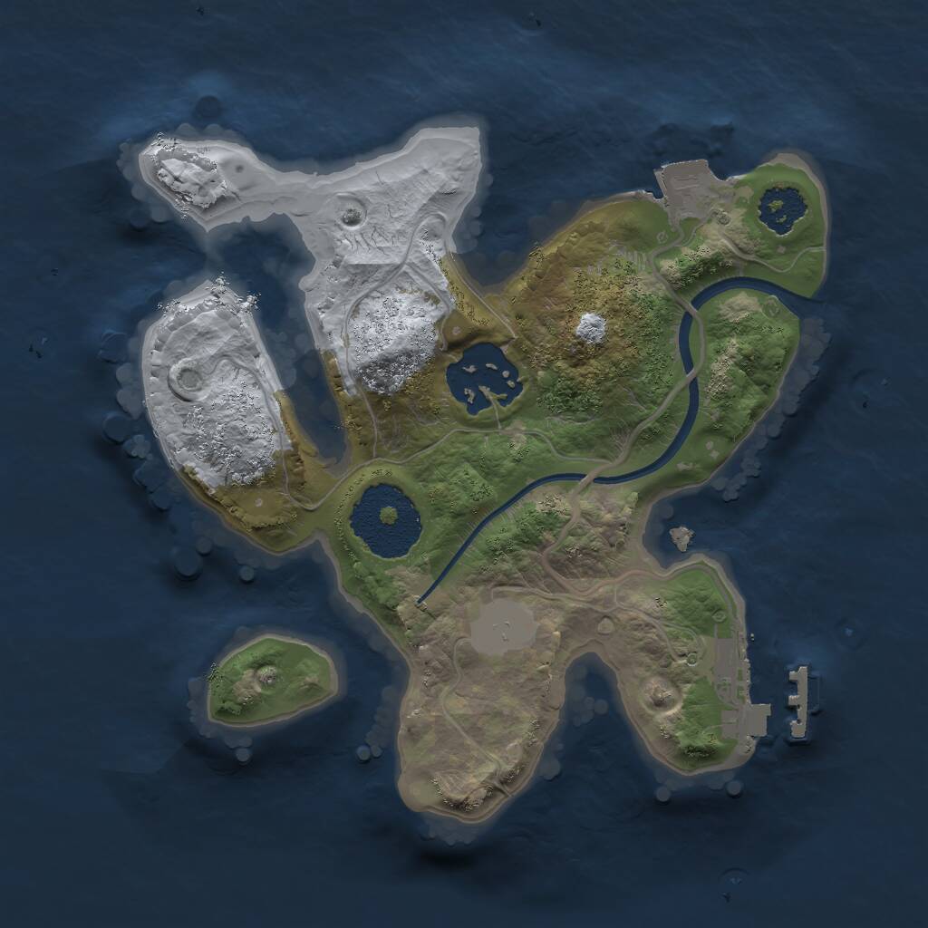 Rust Map: Procedural Map, Size: 2000, Seed: 814531766, 3 Monuments