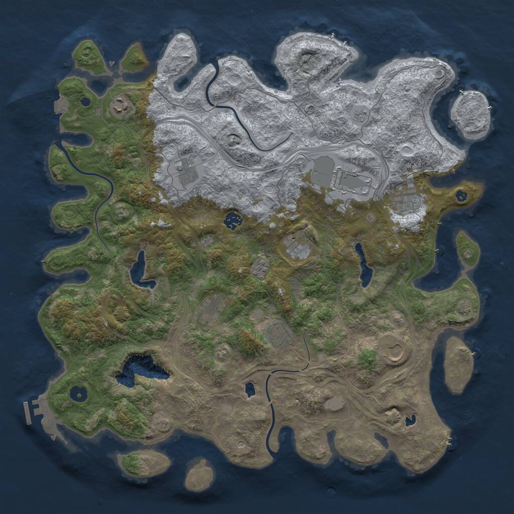 Rust Map: Procedural Map, Size: 4500, Seed: 4037, 15 Monuments