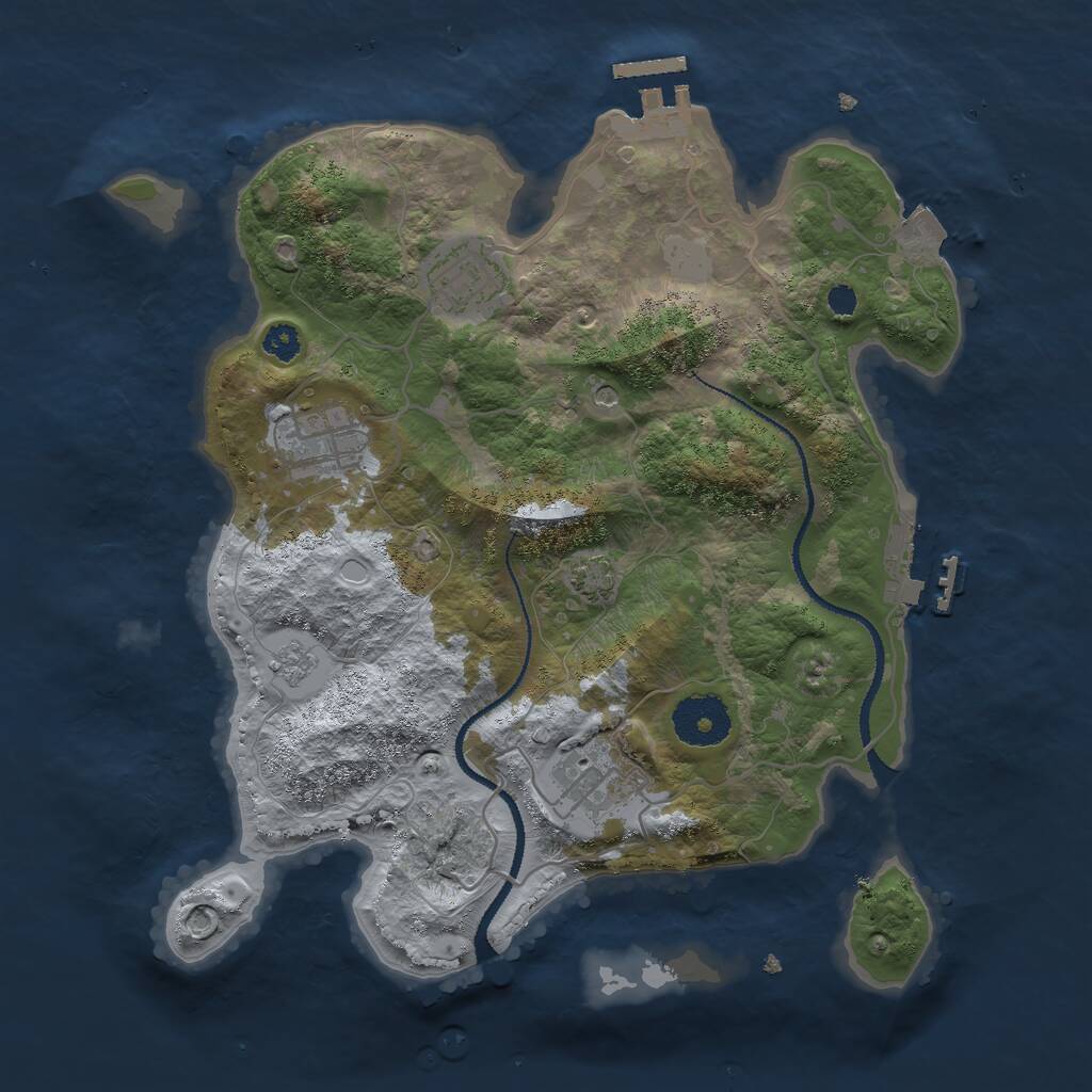 Rust Map: Procedural Map, Size: 3000, Seed: 6834567, 9 Monuments