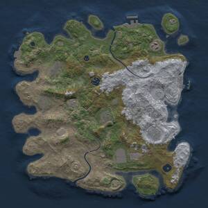 Thumbnail Rust Map: Procedural Map, Size: 3750, Seed: 46723214, 14 Monuments