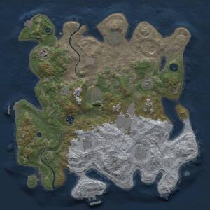 Thumbnail Rust Map: Procedural Map, Size: 3700, Seed: 998137, 15 Monuments