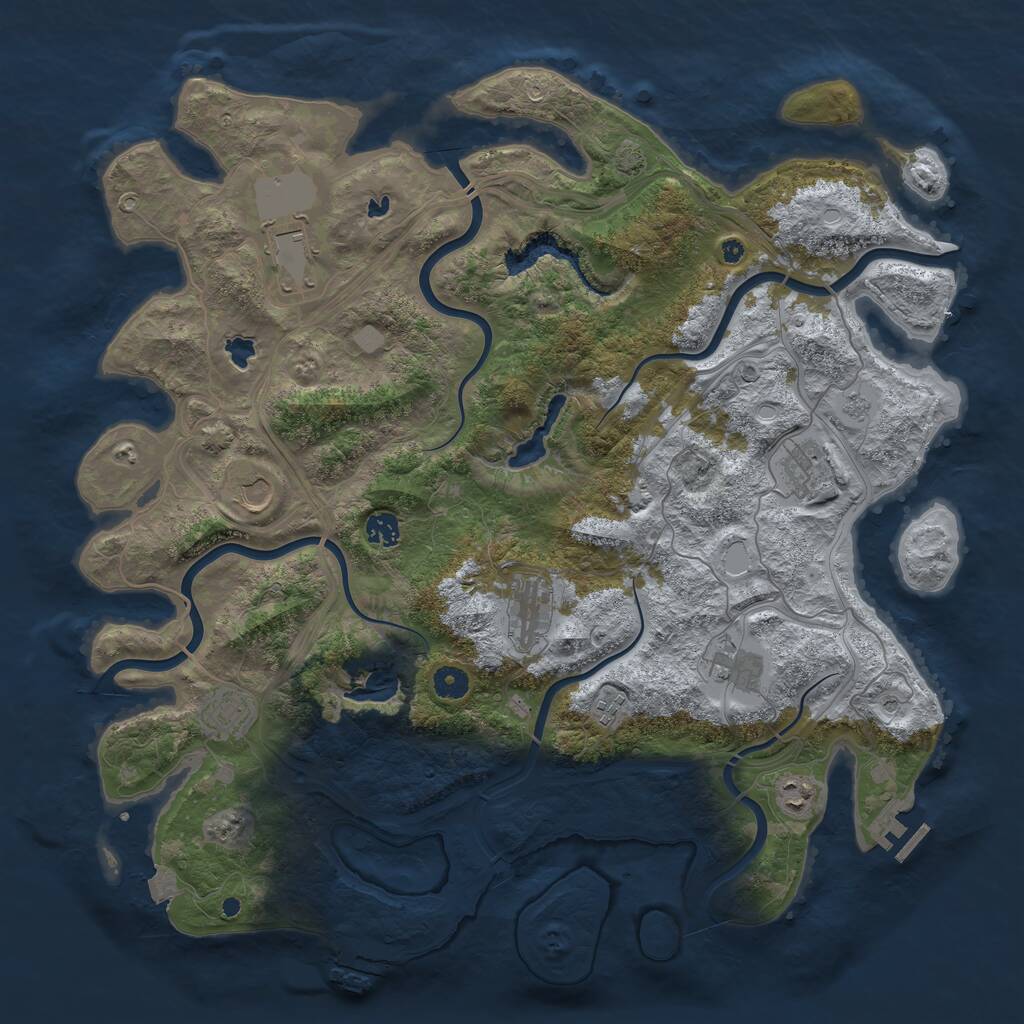 Rust Map: Procedural Map, Size: 4500, Seed: 1506954053, 15 Monuments