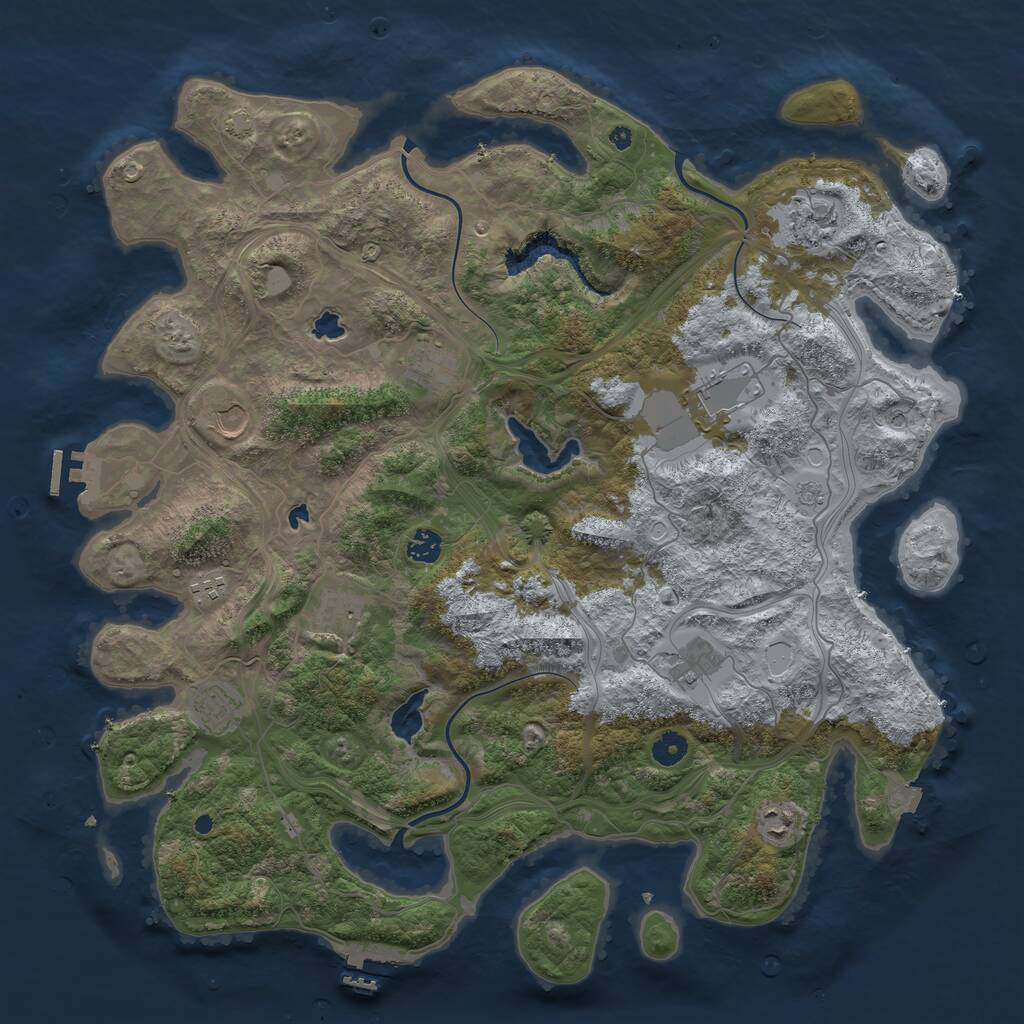 Rust Map: Procedural Map, Size: 4500, Seed: 1506954053, 16 Monuments