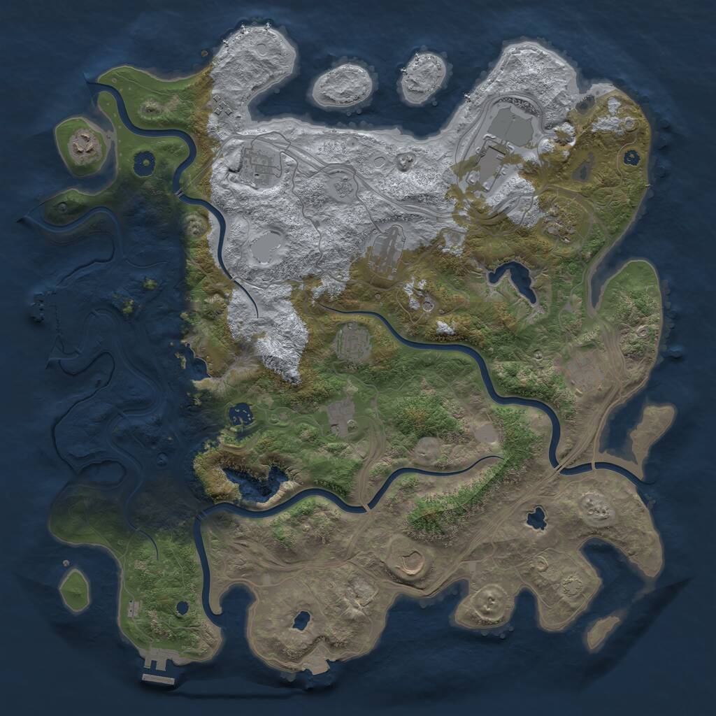 Rust Map: Procedural Map, Size: 4500, Seed: 2089741996, 17 Monuments