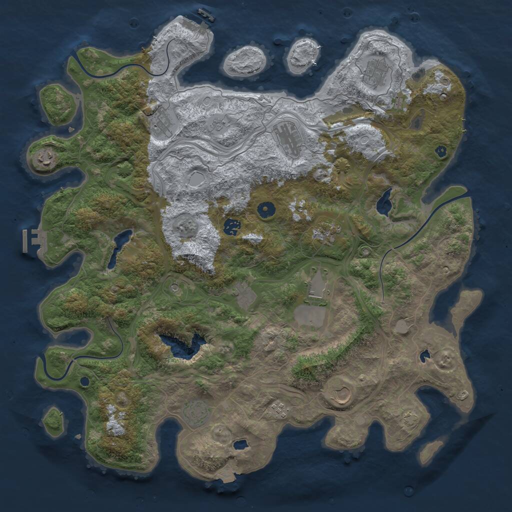 Rust Map: Procedural Map, Size: 4500, Seed: 2089741996, 17 Monuments