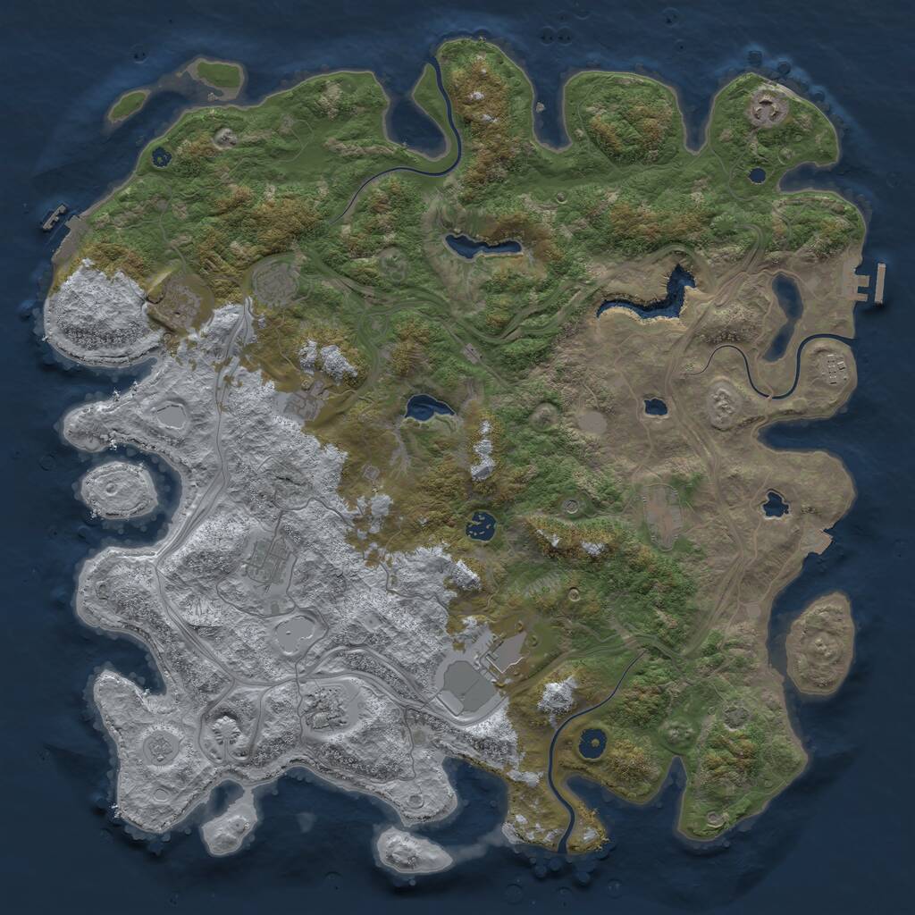 Rust Map: Procedural Map, Size: 4700, Seed: 621111923, 16 Monuments