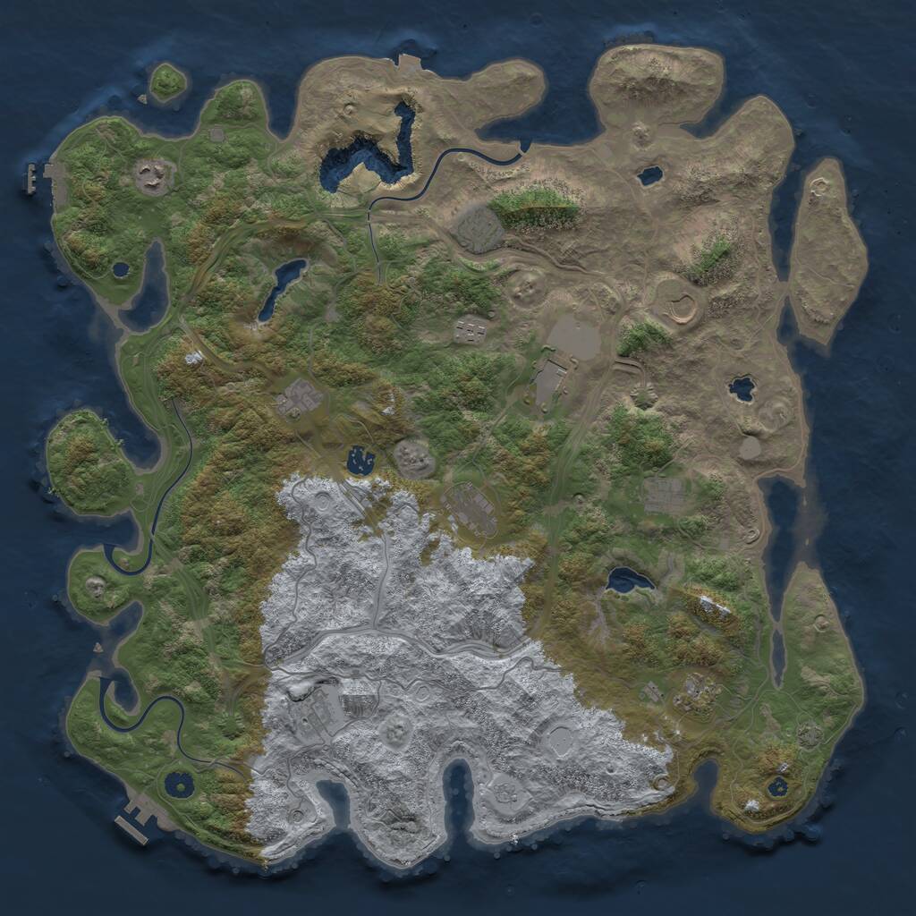 Rust Map: Procedural Map, Size: 4800, Seed: 116631308, 17 Monuments