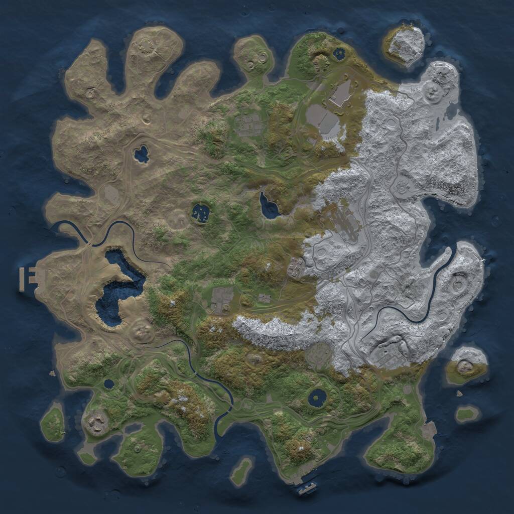 Rust Map: Procedural Map, Size: 4300, Seed: 6022025, 15 Monuments