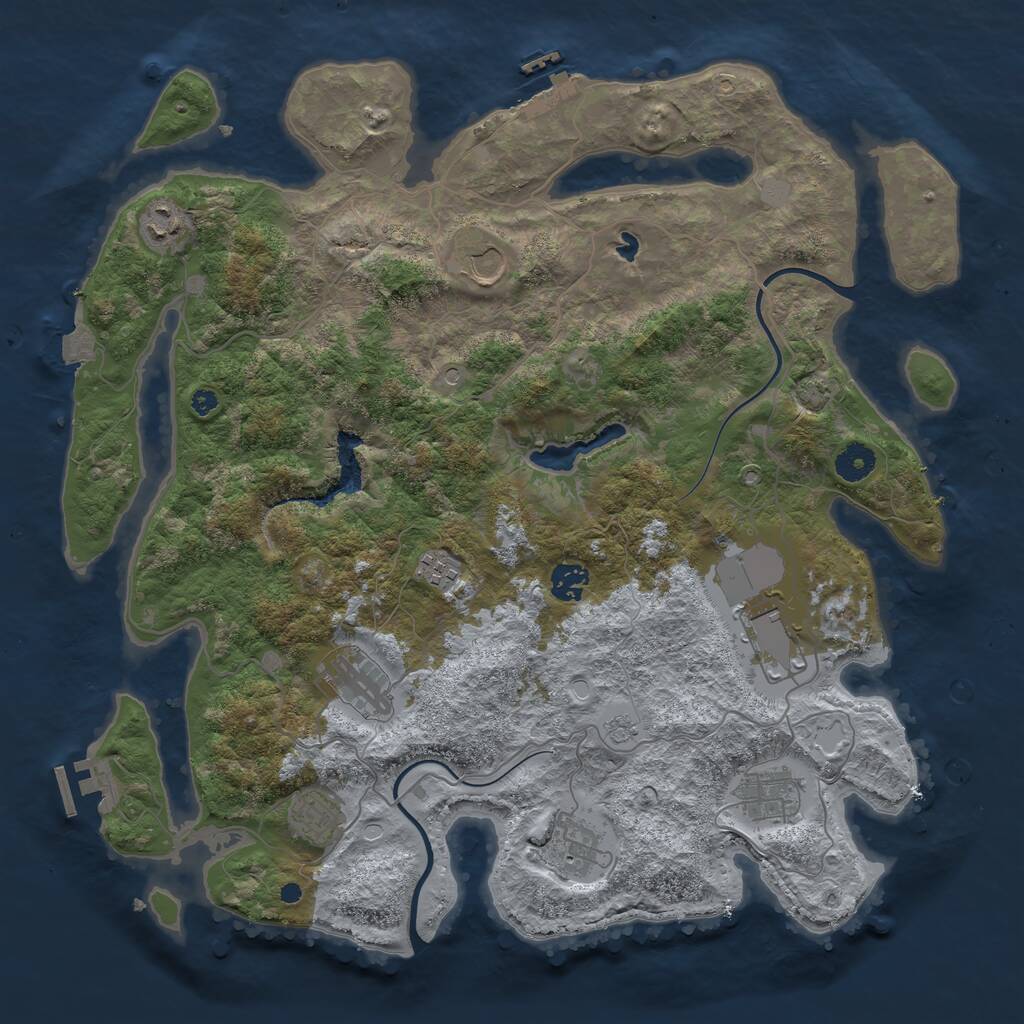 Rust Map: Procedural Map, Size: 4000, Seed: 41414197, 15 Monuments
