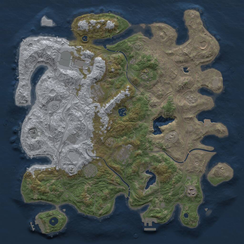Rust Map: Procedural Map, Size: 4250, Seed: 154896, 16 Monuments