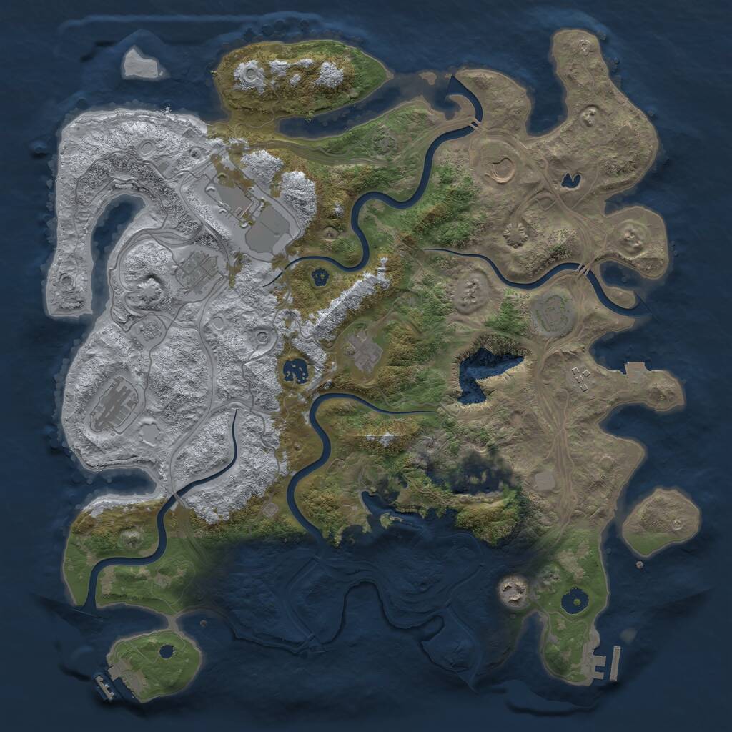 Rust Map: Procedural Map, Size: 4250, Seed: 154896, 16 Monuments