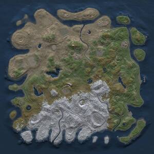Thumbnail Rust Map: Procedural Map, Size: 4500, Seed: 806965059, 16 Monuments