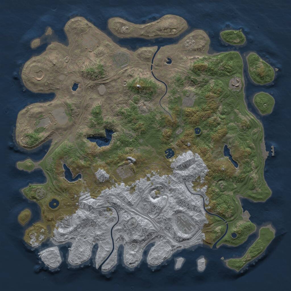 Rust Map: Procedural Map, Size: 4500, Seed: 806965059, 16 Monuments