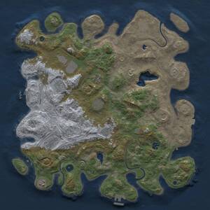 Thumbnail Rust Map: Procedural Map, Size: 4400, Seed: 843414858, 17 Monuments
