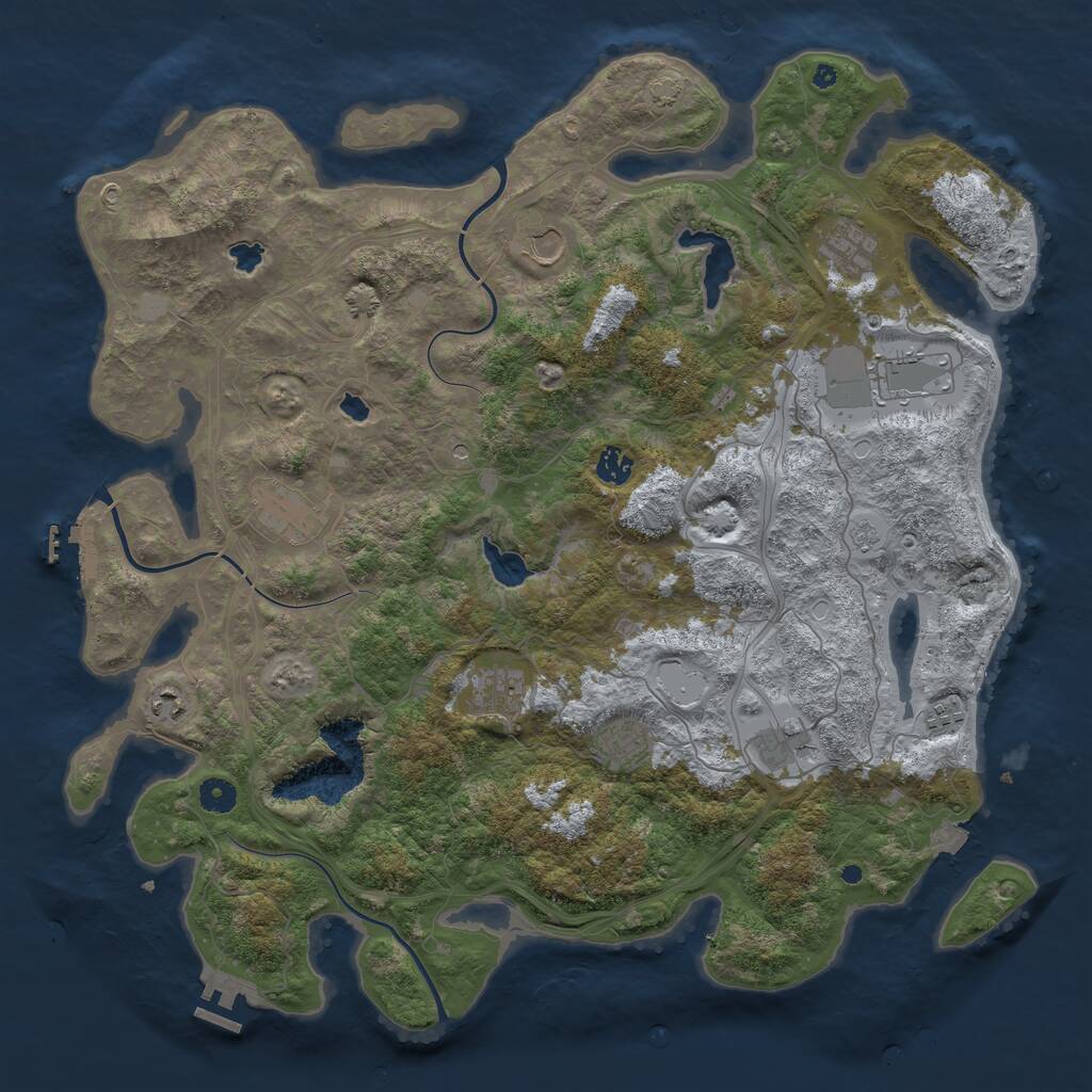 Rust Map: Procedural Map, Size: 4500, Seed: 1650655757, 16 Monuments