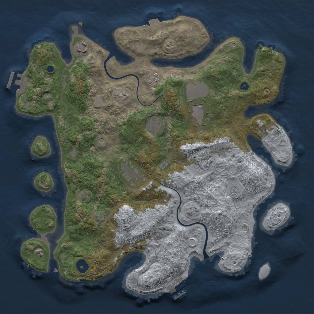 Rust Map: Procedural Map, Size: 3700, Seed: 178480768, 12 Monuments