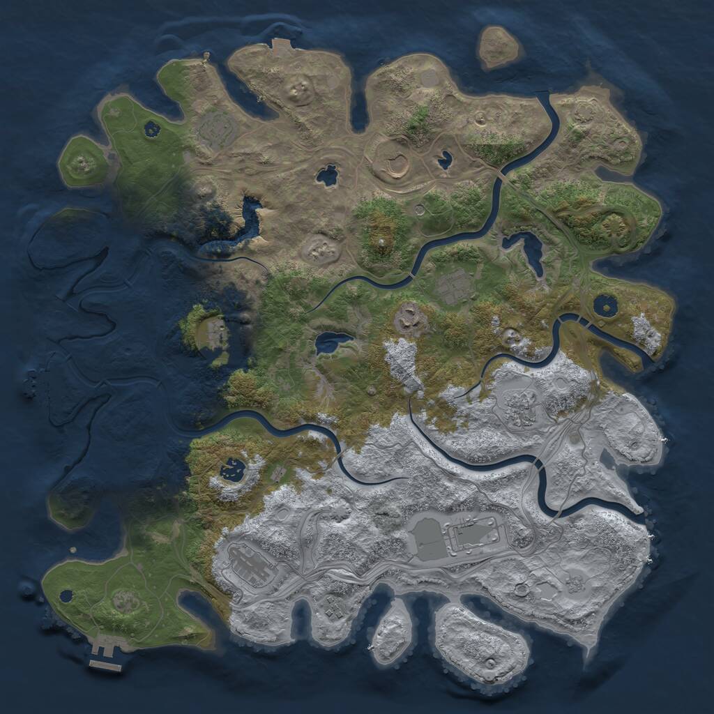 Rust Map: Procedural Map, Size: 4500, Seed: 1660826165, 16 Monuments